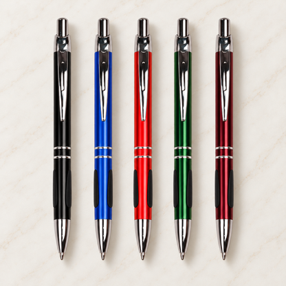 Engraved Aluminum Pen with Gripper — Personalized Click Pen