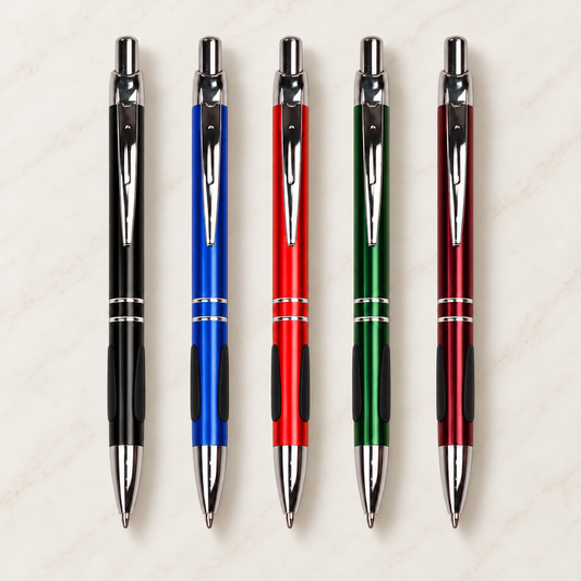 Engraved Aluminum Pen with Gripper — Personalized Click Pen