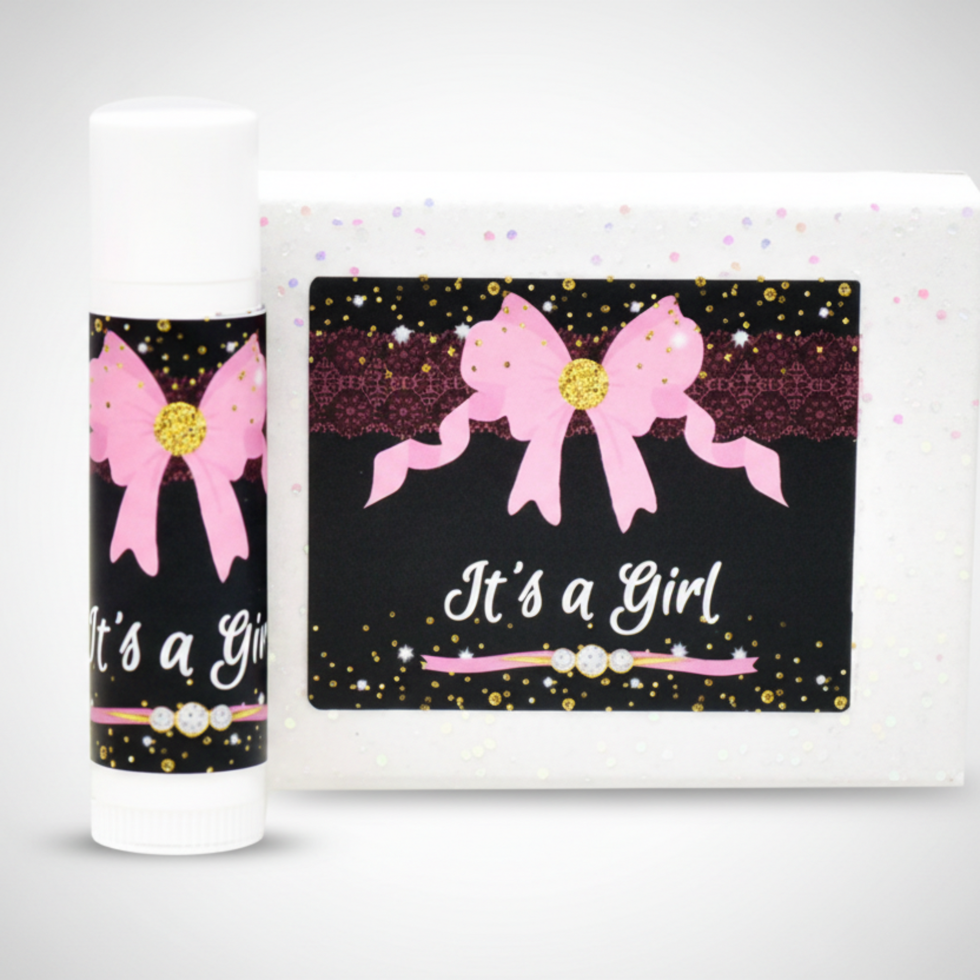 baby shower lip balm labels it's a girl