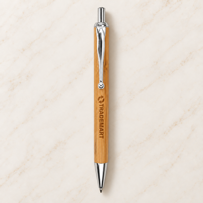 Engraved Bamboo Pen — Personalized Click Pen with Name or Logo