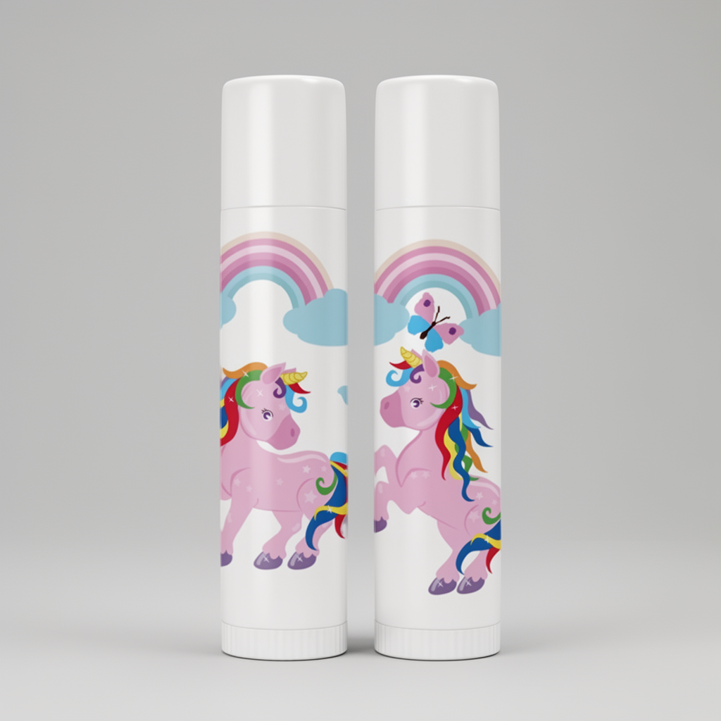 Unicorn baby girl lip balm labels baby shower party favor