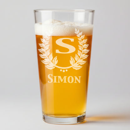 Beer Pint Glass 16 Oz Personalized Laser Engraved
