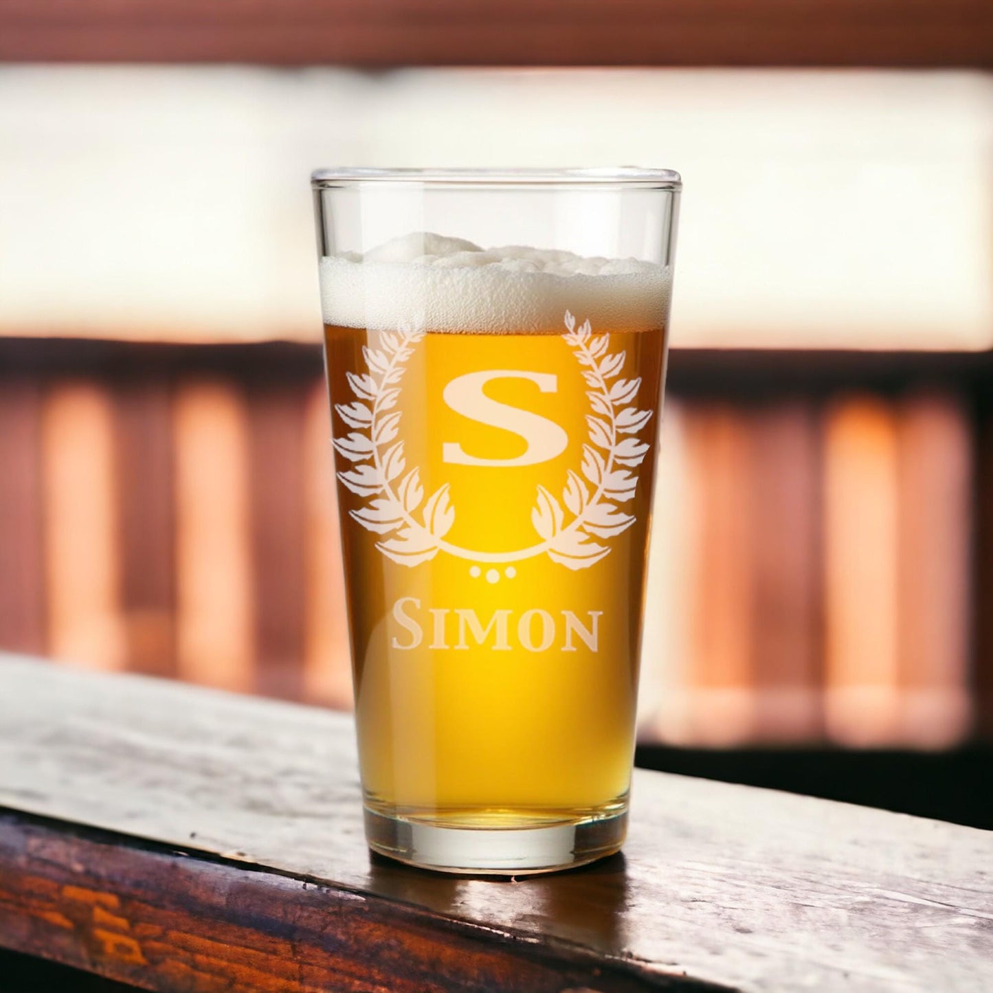Beer Pint Glass 16 Oz Personalized Laser Engraved