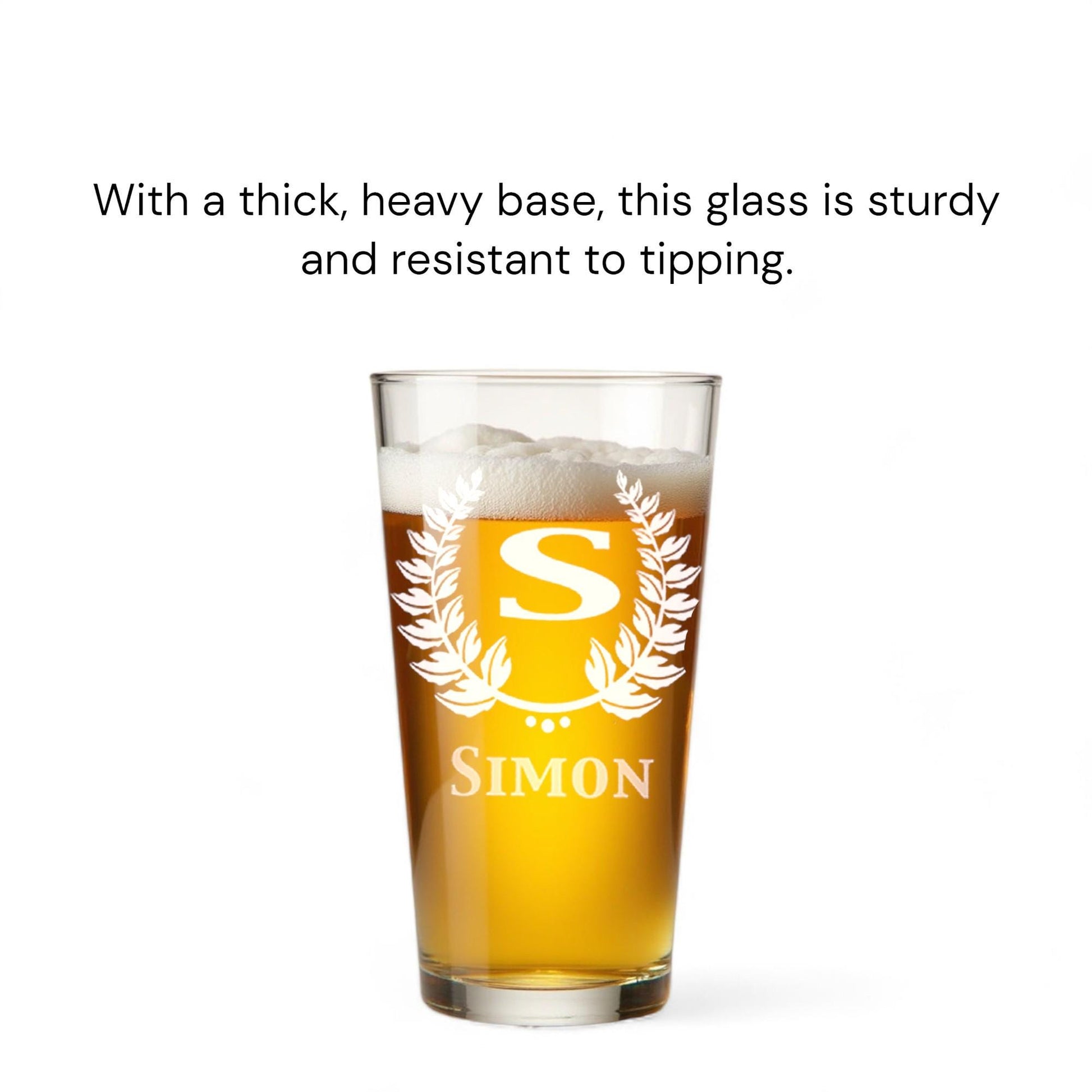 Beer Pint Glass 16 Oz Personalized Laser Engraved
