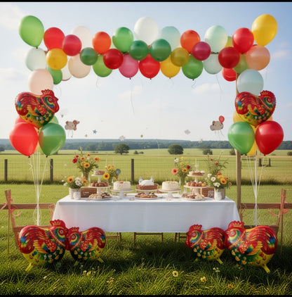 farm party chicken balloons