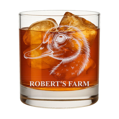Personalized Whiskey Rocks Glass Farm Animals, Laser Engraved 10.5 oz Old Fashioned Bourbon Glass, Custom Name Barware for Dad Husband Farmhouse Style (Alpaca)