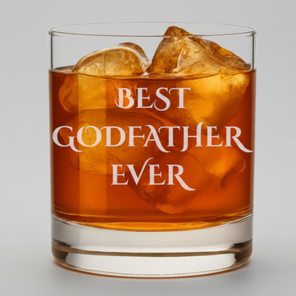 modern engraved best godfather whiskey glass gift