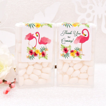 Pink Flamingo Tic Tac Labels, Flamingo Birthday Party Favor Stickers, Flamingo Baby Shower Labels Bachelorette Party