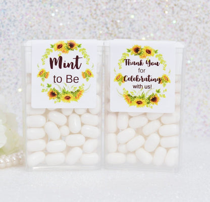 Sunflower Tic Tac Favor Stickers, Bridal Shower Labels, Tic Tac Labels