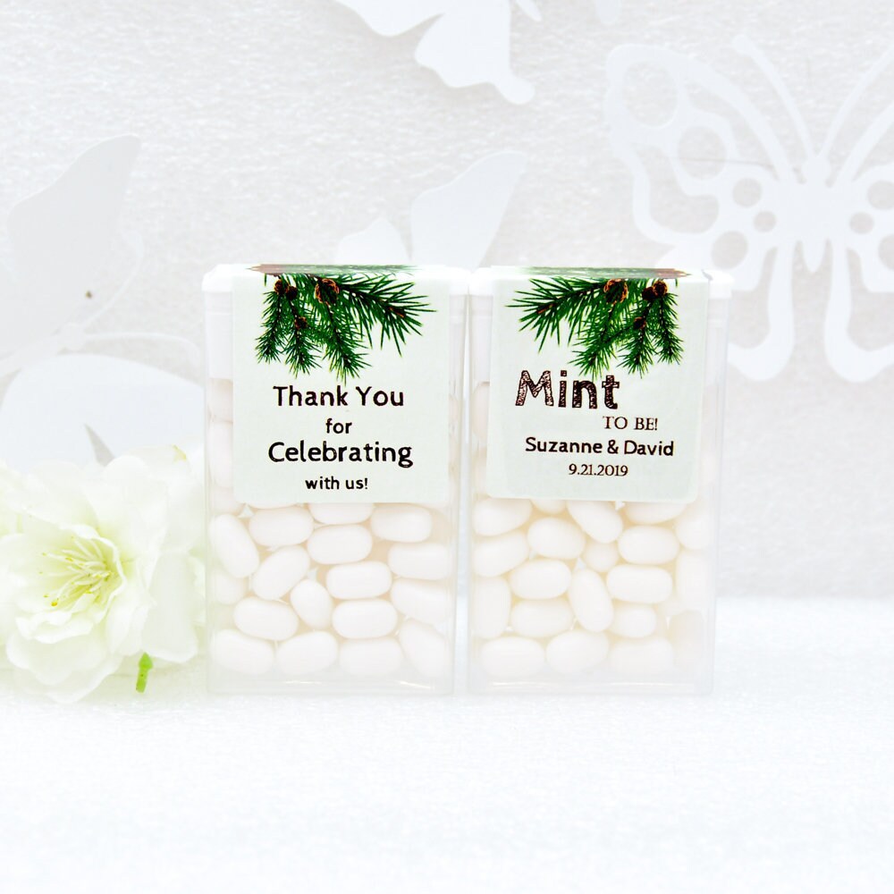 Pine Forest Tic Tac Labels, Bridal Shower Tic Tac Stickers, Mint to Be Favor Labels, Woodland Wedding, Forest Wedding Labels