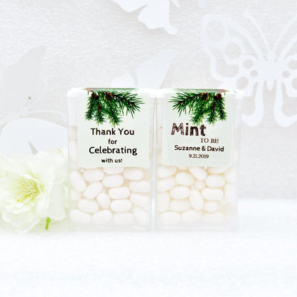 Pine Forest Tic Tac Labels, Bridal Shower Tic Tac Stickers, Mint to Be Favor Labels, Woodland Wedding, Forest Wedding Labels