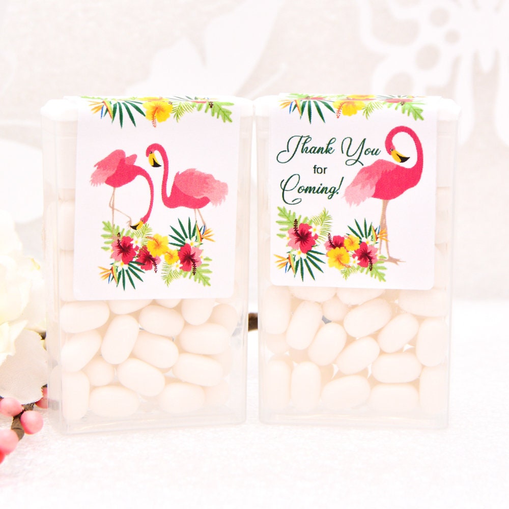 Pink Flamingo Tic Tac Labels, Flamingo Birthday Party Favor Stickers, Flamingo Baby Shower Labels Bachelorette Party