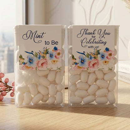 Floral Tic Tac Favor Labels: Pink & Blue, Mint to Be (Kit006)