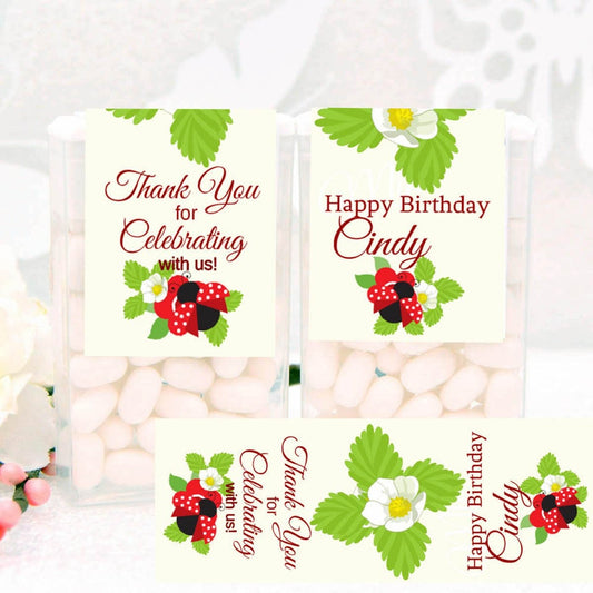 Ladybug Tic Tac Labels, Ladybug Birthday Stickers, Tic Tac Stickers, Tic Tac Favors, Ladybug Thank You Favor Labels