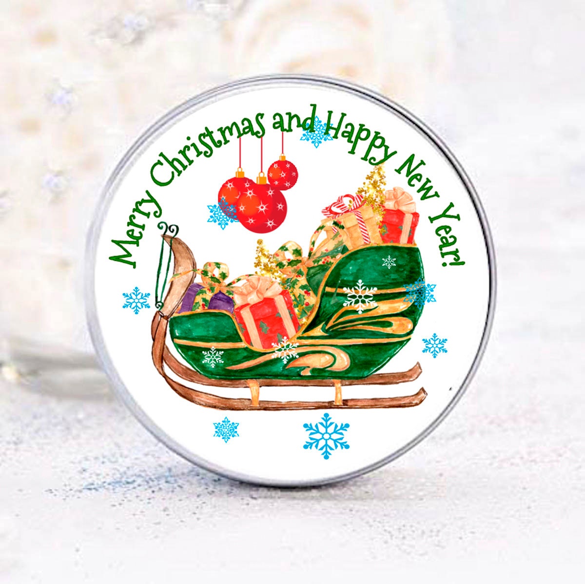 Personalized Christmas Stickers and New Year Labels, Present Christmas Shipping Labels, Candle Decoration, Party Favor Stickers