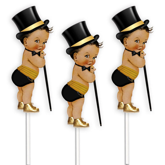 3 Little Prince with Hat Bow and Tie, Baby Shower Birthday Table Decor