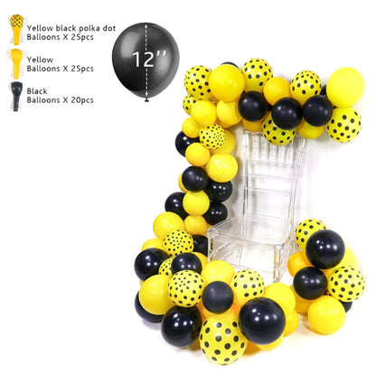 Bee Party Balloon Arch, Yellow Black Balloons Garland, Birthday Kit for Honey Bee Baby Shower Theme