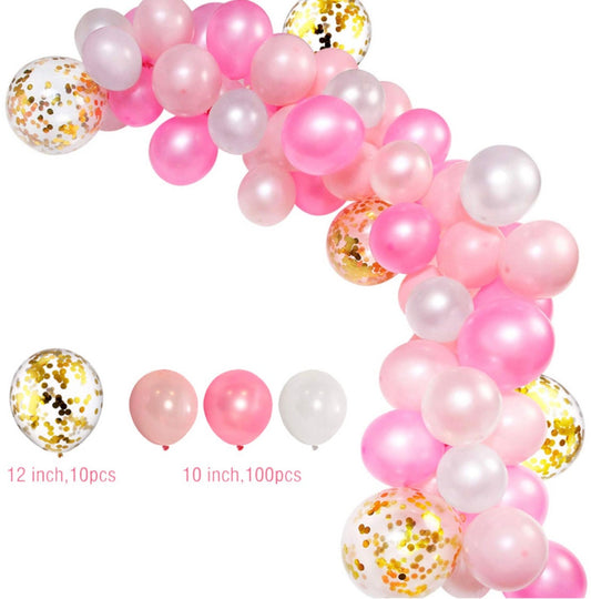 Pink Gold Confetti Baby in Bloom Balloons Garland Kit Girl Shower Birthday Arch