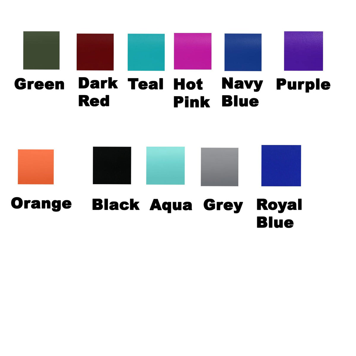 Color chart for a personalized Shark Mama tumbler showing the available powder-coated finishes.