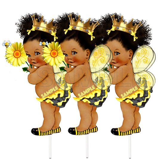 Bee Girl Centerpieces African American Birthday Table Decor Little Princess