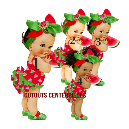 Watermelon Cutouts Baby Girl Centerpieces Baby Shower Birthday Party Wall Decor Cake Topper