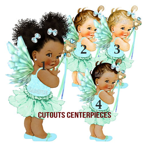 Fairy Baby Shower Cutouts Centerpieces Birthday Party Table Wall Cake Topper Decoration Vintage Baby Girls