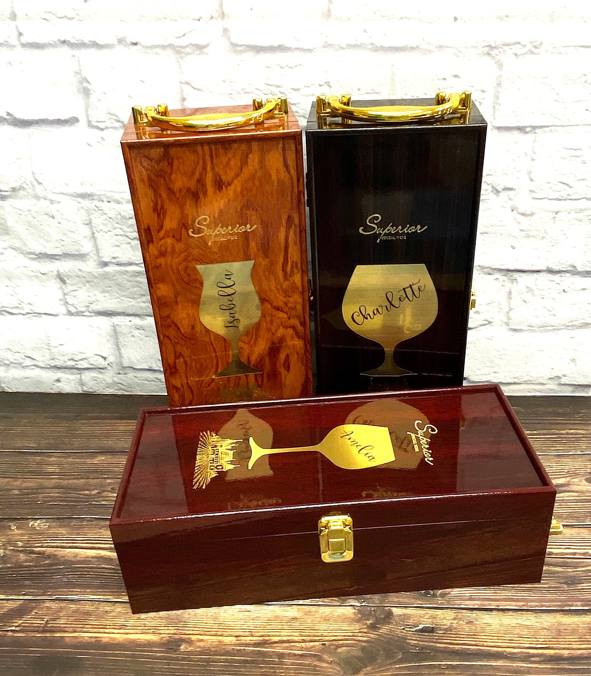 Personalized Wine Box with Tools Decoration Gift for Man Woman Wedding Birthday