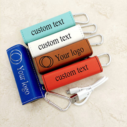 Personalized Faux Leather Power Bank