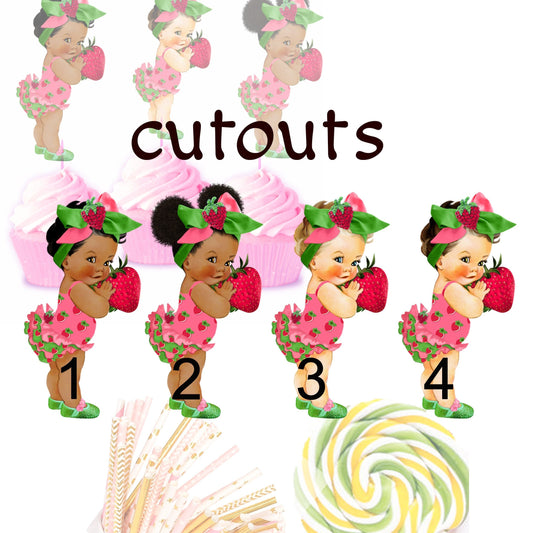 strawberry girl cutouts centerpieces