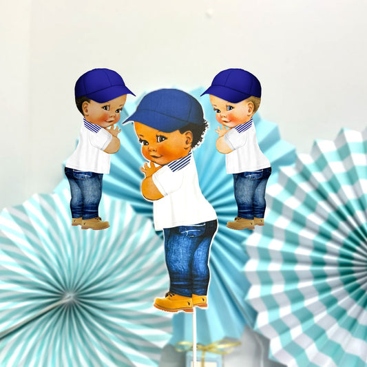 Denim Party Boy Jeans Centerpieces Birthday Baby Shower Table Diaper Topper Decoration