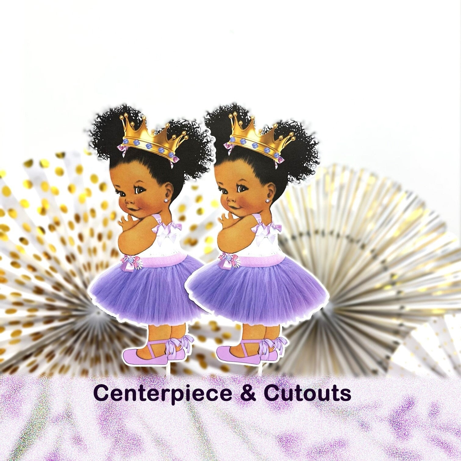 lavender princess centerpiece cutouts party table decoration