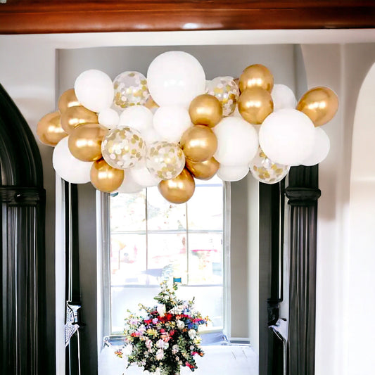 White Gold Balloons Arch Garland Kit Confetti Birthday Wedding Balloons Decor