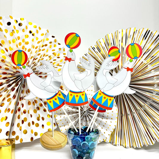 Circus Baby Shower Decorations Centerpiece Cut Outs, Party Table Birthday Theme Cake Topper