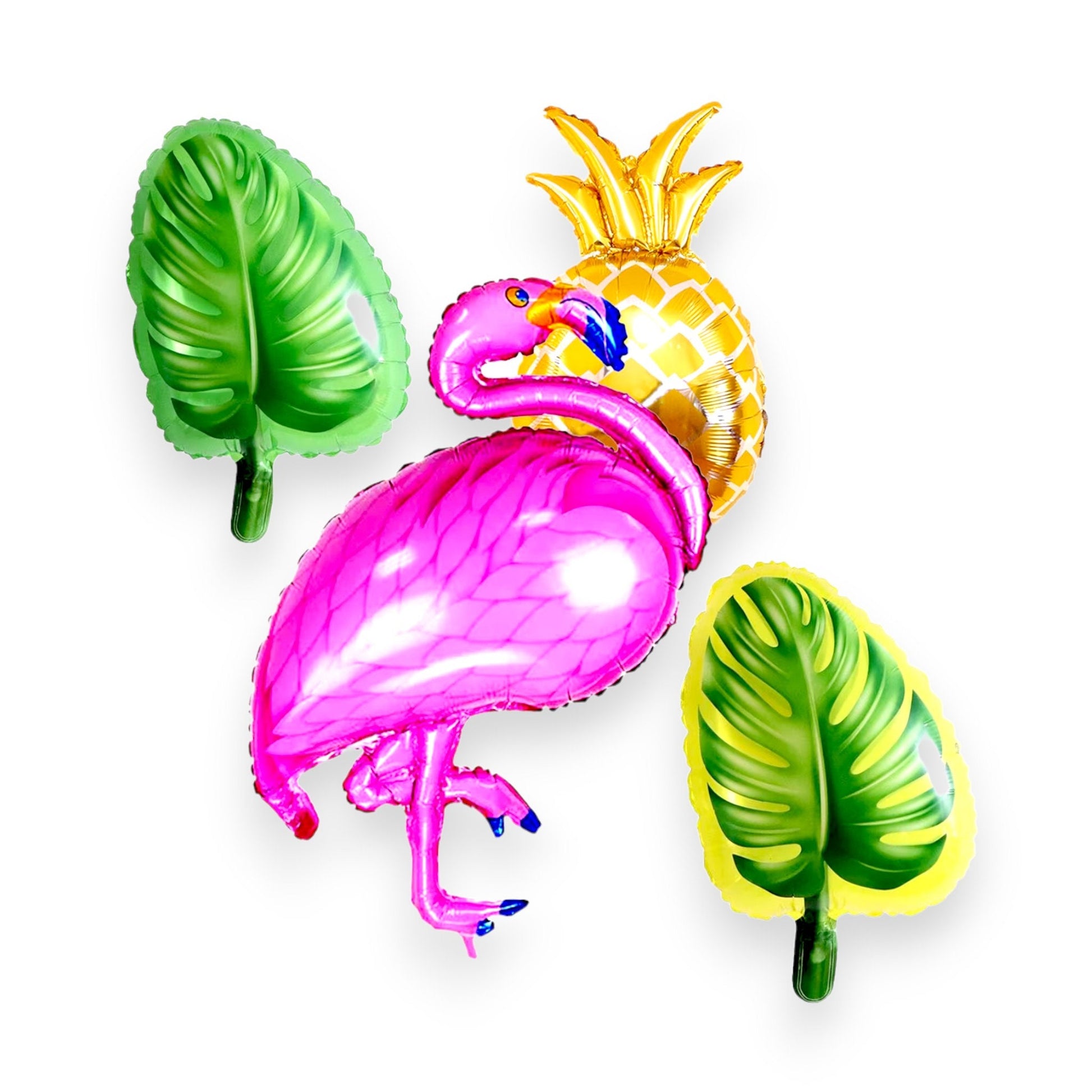 Pink Flamingo Balloons, Hawaiian Tropical Theme Party, Palm Leaf Pineapple Balloon Photo Backdrop Birthday Decor