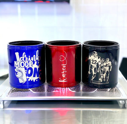 Can Cooler Drink Holder Custom Name Text Design