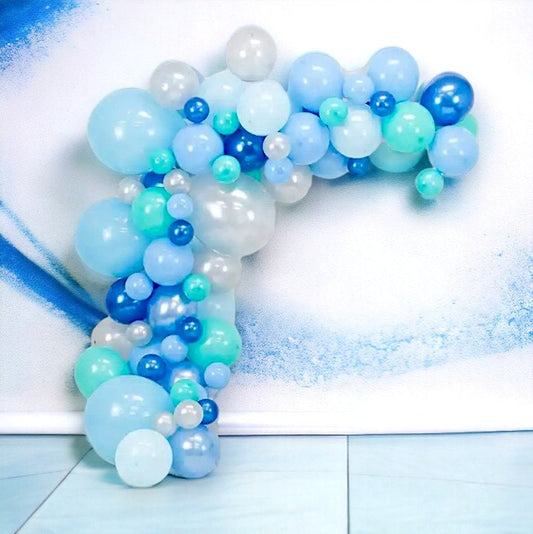 Blue Balloon Arch Baby Boy Shower Garland, First Birthday Balloons, 86 Winter Party Latex Balloons