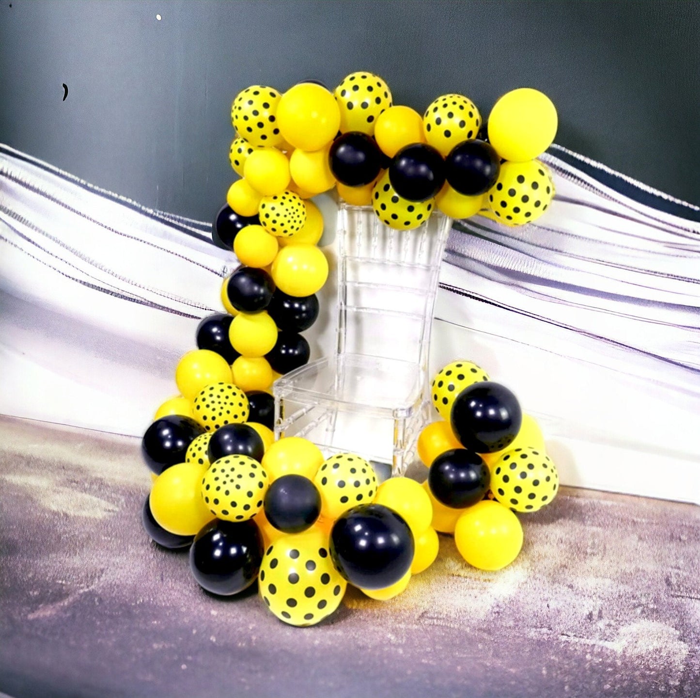 Bee Party Balloon Arch, Yellow Black Balloons Garland, Birthday Kit for Honey Bee Baby Shower Theme