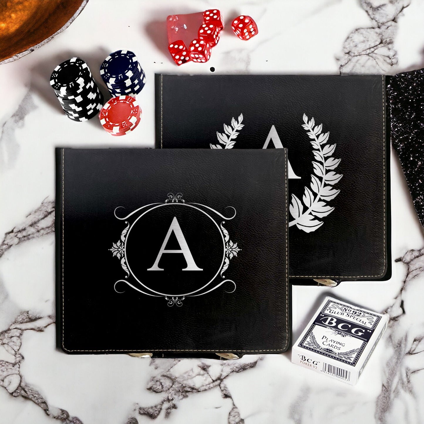 Engraved Custom Poker Set, Groomsmen Poker Set Gift, Gift for Man Husband Boyfriend, Monogram Name