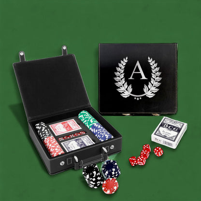 Engraved Custom Poker Set, Groomsmen Poker Set Gift, Gift for Man Husband Boyfriend, Monogram Name