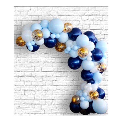 Deep Blue Gold Confetti White Light Blue Balloons Garland Arch Boy Baby Shower Birthday Wedding Party Backdrop Decoration