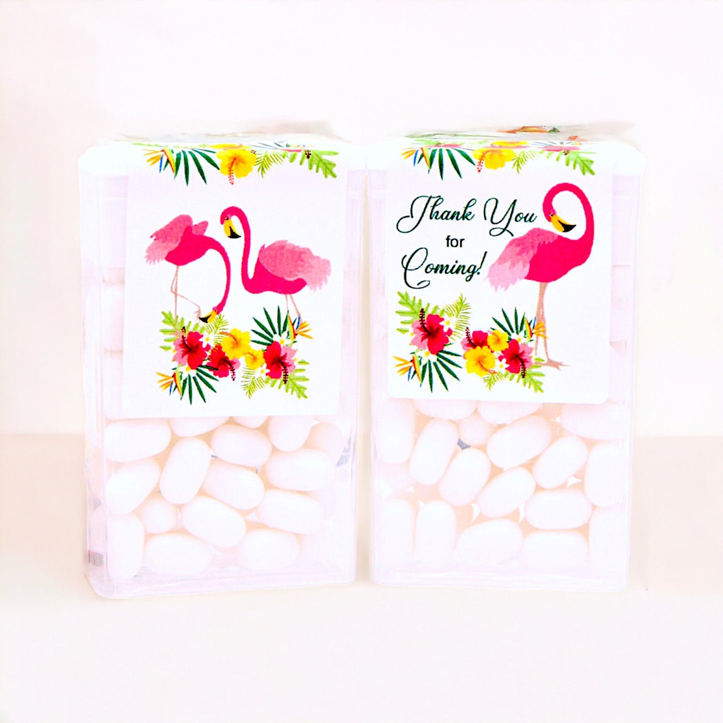 Pink Flamingo Tic Tac Labels, Flamingo Birthday Party Favor Stickers, Flamingo Baby Shower Labels Bachelorette Party