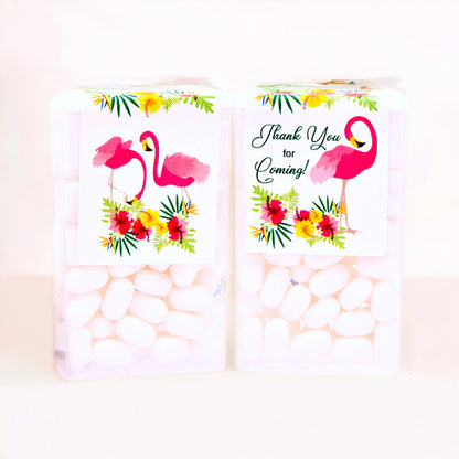 Pink Flamingo Tic Tac Labels, Flamingo Birthday Party Favor Stickers, Flamingo Baby Shower Labels Bachelorette Party