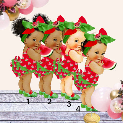 Watermelon Cutouts Baby Girl Centerpieces Baby Shower Birthday Party Wall Decor Cake Topper