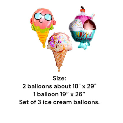 Ice Cream Balloons 1st Birthday Decoration Summer Pool Party Decor