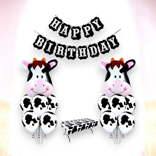 Cow farm party balloons birthday baennerdecorationsdecorations