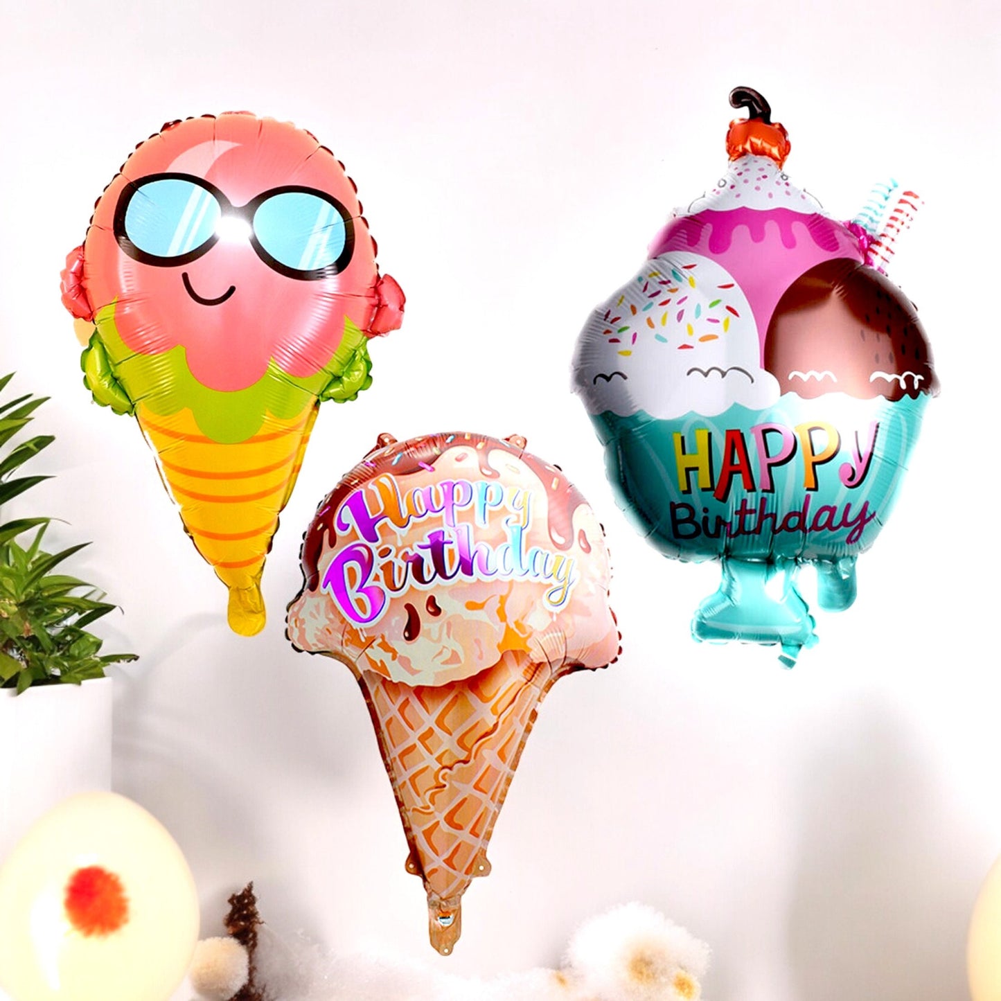 Ice Cream Balloons 1st Birthday Decoration Summer Pool Party Decor