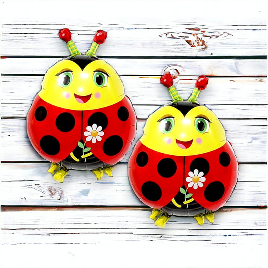 ladybug foil balloons, baby shower birthday party decoration