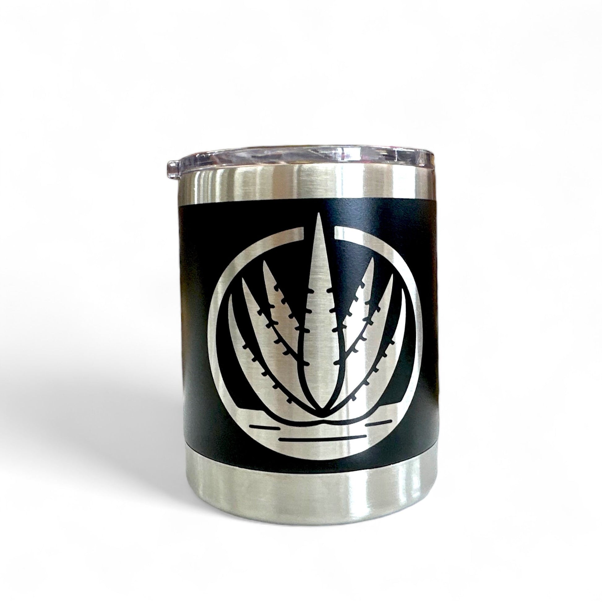 Back view of a sleek, matte-finish agave travel mug, emphasizing its seamless design.