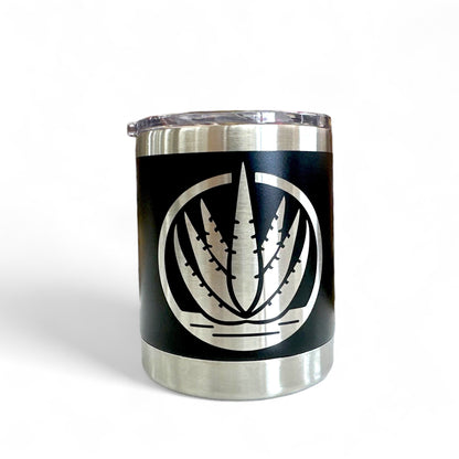 Back view of a sleek, matte-finish agave travel mug, emphasizing its seamless design.