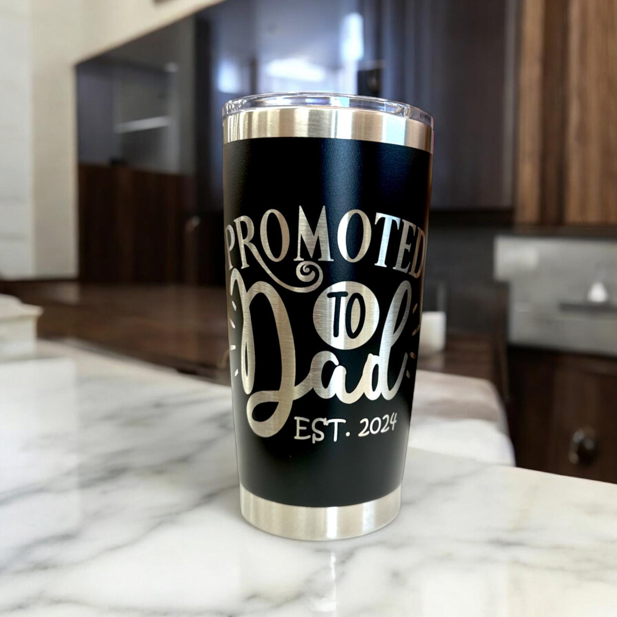 Personalized Dad Tumbler Laser Engraved Gift with Lid